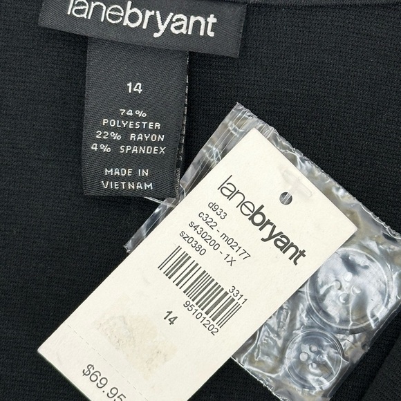 Lane Bryant Black One Button Closure Stretch Blazer Sz 14 Office Career - Picture 8 of 14